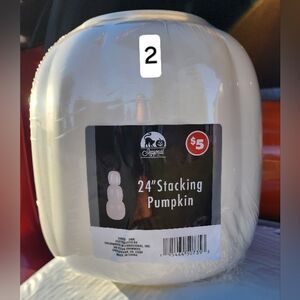 NEW Dollar Tree PLUS White Stacking Pumpkins 24"